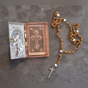 Vtg Pocket Rosary Box